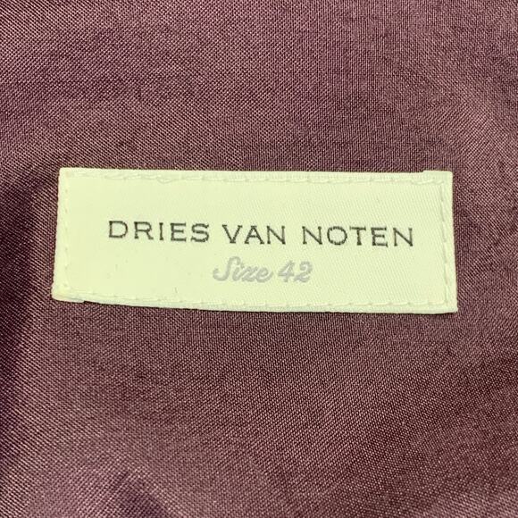 DRIES VAN NOTEN Size 10 Purple Silk Beaded A-Line Tunic Dress - Picture 6 of 7